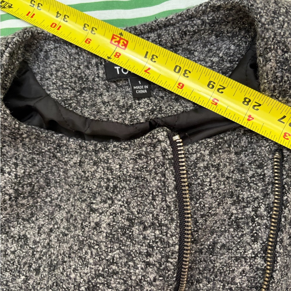 Torrid Asymmetrical Gray Wool Blend Moto Jacket - Picture 8 of 13